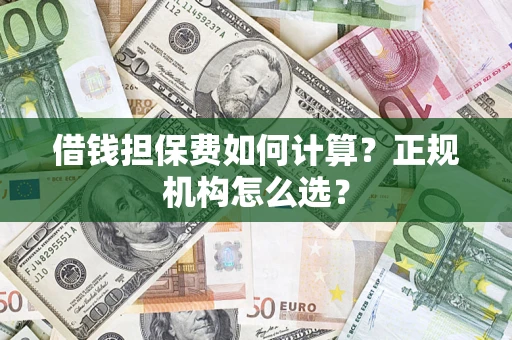 武汉借钱担保费如何计算？正规机构怎么选？
