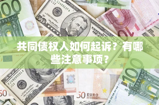 武汉共同债权人如何起诉？有哪些注意事项？